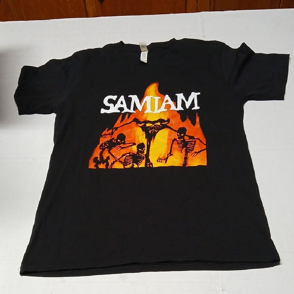 Samiam Band Tee MISPRINT w/ Samhain November Coming Fire Graphic T-Shirt Size M